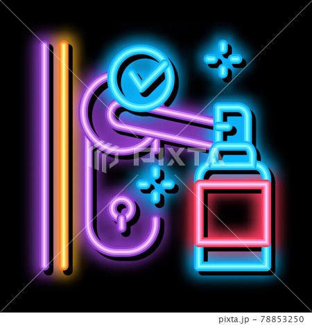 keyhole disinfection neon glow icon illustration keyhole disinfection neon glow icon illustration 78853250