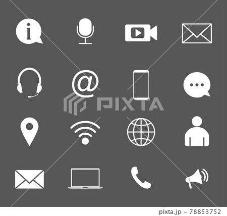Contact Icon set. Vector illustrations. Flat design. 78853752
