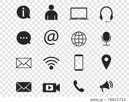 Contact Icon set. Vector illustrations. Flat design. 78853753