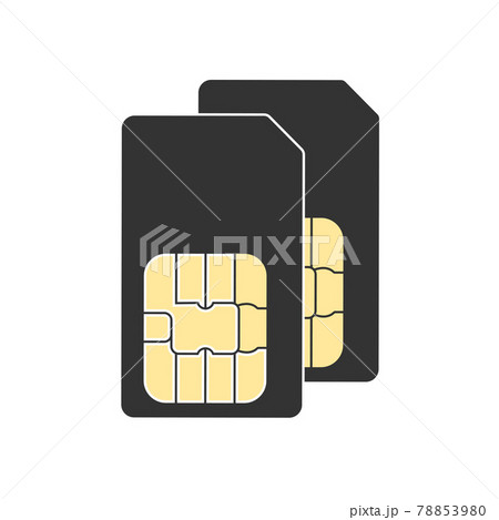 Dual SIM card icon. Vector illustration, flat design. Dual SIM card icon. Vector illustration, flat design. 78853980
