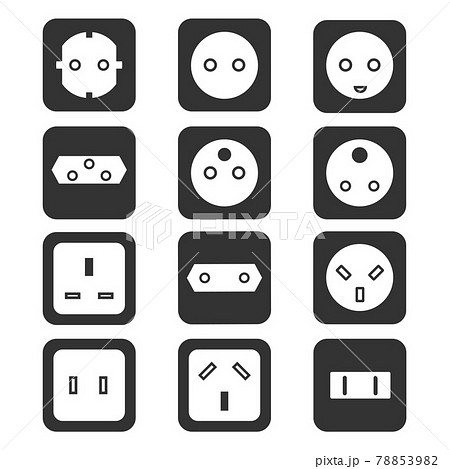 Electrical outlet type. Socket icon. Vector illustration, flat design. Electrical outlet type. Socket icon. Vector illustration, flat design. 78853982