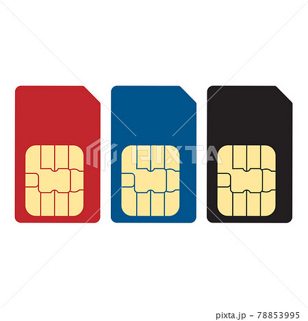 SIM card icon. Vector illustration, flat design. SIM card icon. Vector illustration, flat design. 78853995