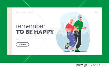 Couple of Seniors in Sportswear Run Landing Page Template. Pensioners Outdoors Activity and Sport, Healthy Lifestyle Couple of Seniors in Sportswear Run Landing Page Template. Pensioners Outdoors Activity and Sport, Healthy Lifestyle 78854087