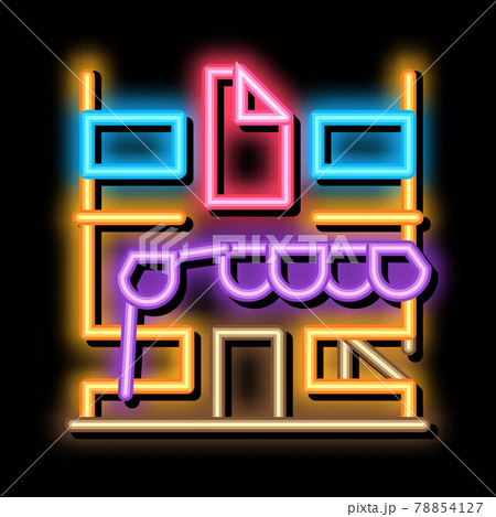 residential building for restoration neon glow icon illustration 78854127
