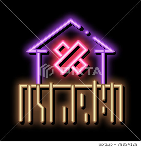 enclosed non-residential building neon glow icon illustration 78854128