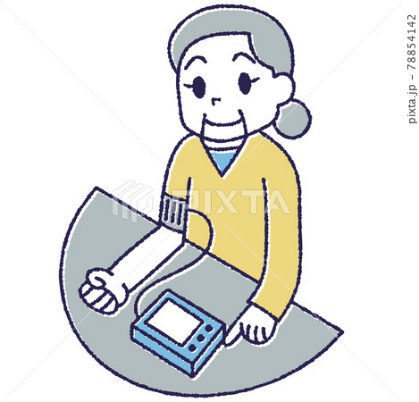 血圧を測定しているおばあさん 血圧を測定しているおばあさん 78854142