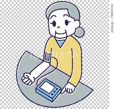 血圧を測定しているおばあさん 血圧を測定しているおばあさん 78854142