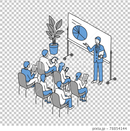 男性講師のセミナーに参加する男性と女性 男性講師のセミナーに参加する男性と女性 78854144