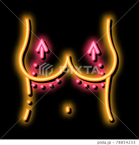 breast lift neon glow icon illustration breast lift neon glow icon illustration 78854233
