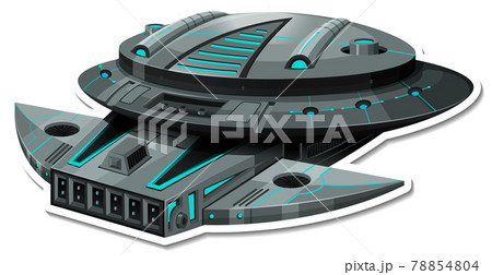 A sticker template with UFO or fighter aircraft isolated A sticker template with UFO or fighter aircraft isolated 78854804