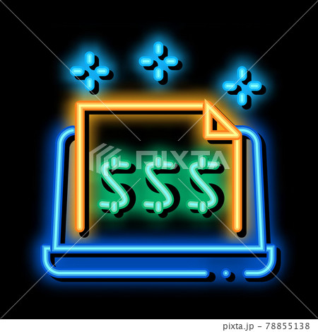 cash documents in computer version neon glow icon illustration cash documents in computer version neon glow icon illustration 78855138