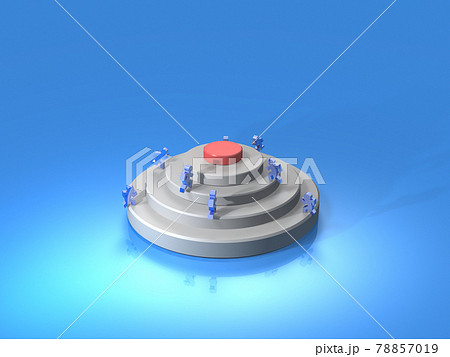 ライバルとの競争を表すアブストラクト。3Dレンダリングイラスト。 78857019