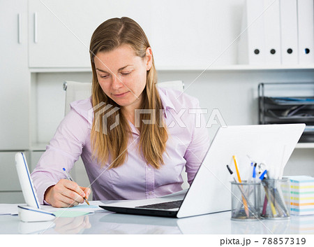 Woman working productively 78857319