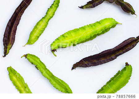 Winged bean on white background. Winged bean on white background. 78857666