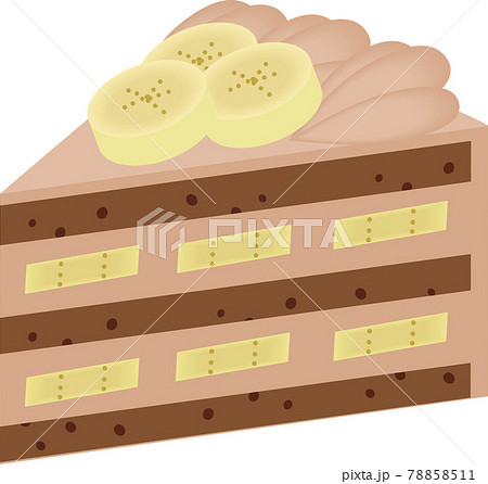 チョコバナナケーキのイラスト素材 チョコバナナケーキのイラスト素材