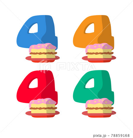 4 year birthday candle flat design vector illustration with different color choice. 4 year birthday candle flat design vector illustration with different color choice. 78859168