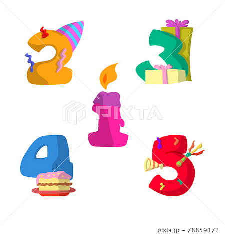 Set of number birthday flat design vector illustration Set of number birthday flat design vector illustration 78859172