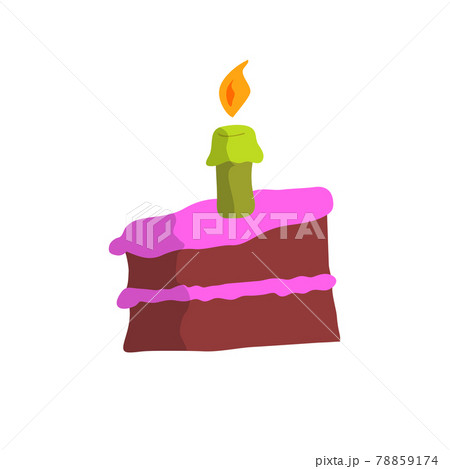 cake slices with candles flat design, vector illustration cake slices with candles flat design, vector illustration 78859174