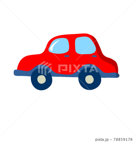 little cute vintage small car side view. Humor sticker design. vector illustration little cute vintage small car side view. Humor sticker design. vector illustration 78859176
