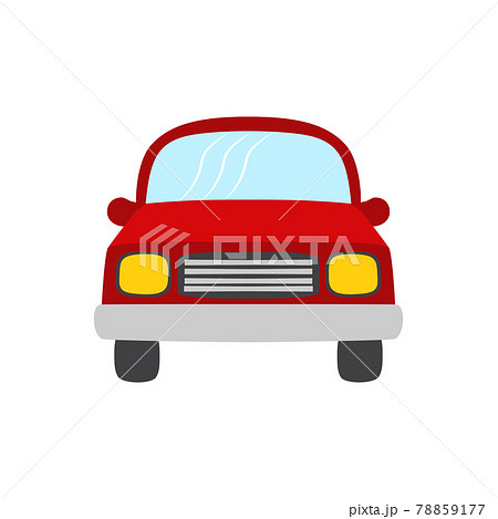 Red color vector illustration car, car isolated on white background, flat style red car front view, simple design vehicle symbol 78859177