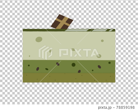 Matcha cake cross section 78859198