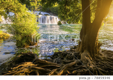 Beautiful Skradinski Buk Waterfall In Krka National Park - Dalmatia Croatia, Europe Beautiful Skradinski Buk Waterfall In Krka National Park - Dalmatia Croatia, Europe 78859346