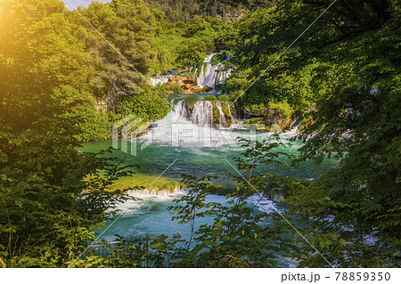 Beautiful Waterfall In Krka National Park - Dalmatia Croatia, Europe 78859350