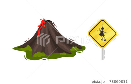 Iceland Symbols with Volcano Eruption and Fairy Sign Vector Set Iceland Symbols with Volcano Eruption and Fairy Sign Vector Set 78860851