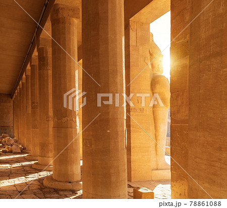 The Mortuary Temple of Hatshepsut, columns of the upper terrace, Egypt The Mortuary Temple of Hatshepsut, columns of the upper terrace, Egypt 78861088