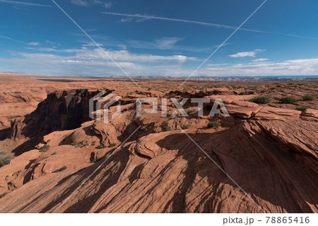 アメリカのアリゾナ州のバーミリオンクリフス国定公園のコロラド川沿いのホースシューベント 78865416