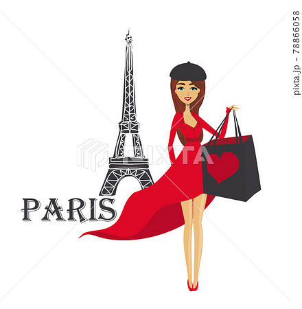 Beautiful elegant women Shopping in Paris - banner Beautiful elegant women Shopping in Paris - banner 78866058