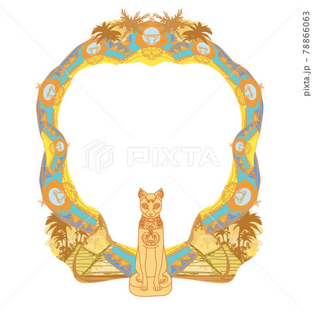Stylized Egyptian cat , decorative frame Stylized Egyptian cat , decorative frame 78866063