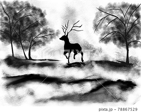 Trees and deer 78867529