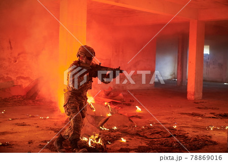 military troops in action urban environment 78869016