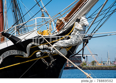 Den Helder, the Netherlands. May 5, 2021. Old clipper moored at the quay of the former shipyard Willemsoord in Den Helder, the netherlands. 78869502