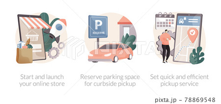 Online store pickup service abstract concept vector illustrations. Online store pickup service abstract concept vector illustrations. 78869548