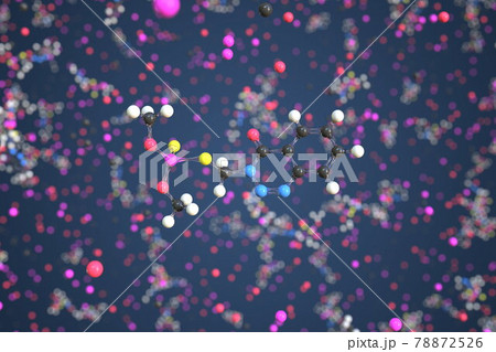 Molecule of azinphos-methyl, conceptual molecular model. Conceptual 3d rendering 78872526