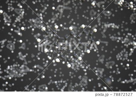 Molecule of benzo(e)fluoranthene, conceptual molecular model. Conceptual 3d rendering 78872527