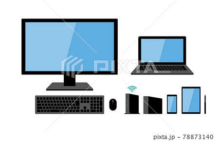 PC スマホ タブレット 電子機器 セット 黒 78873140