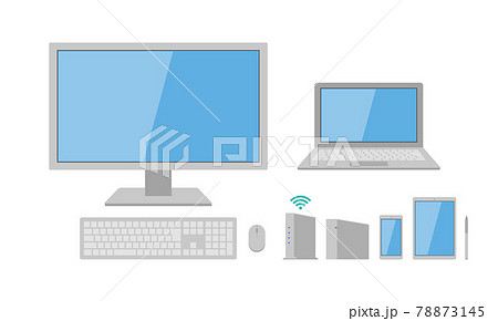 PC スマホ タブレット 電子機器 セット グレー 78873145
