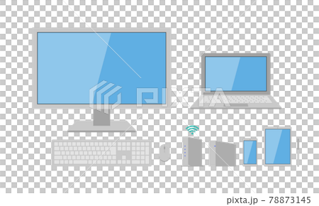 PC スマホ タブレット 電子機器 セット グレー 78873145