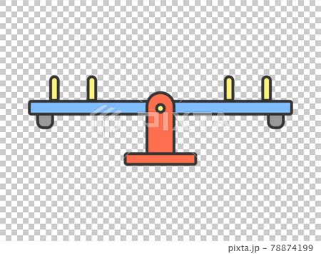 公園のシーソーの遊具のイラストのイラスト素材