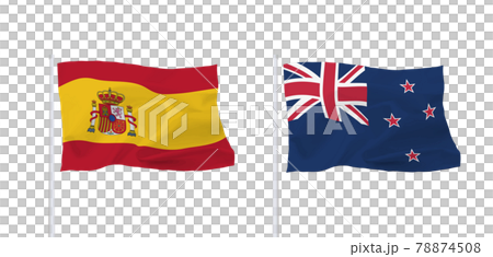 西班牙和新西蘭的旗幟 78874508