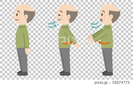 Senior man waving his hands back and forth and... - Stock Illustration ...