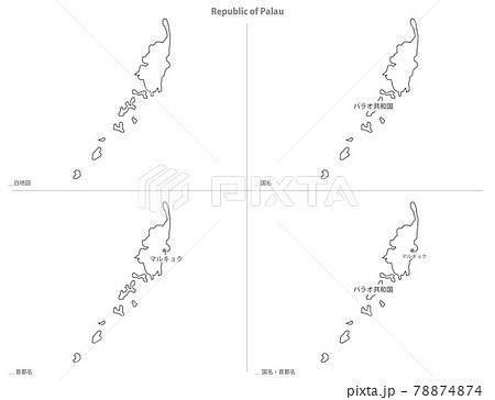 白地図-オセアニア-パラオ共和国