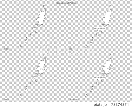 白地図-オセアニア-パラオ共和国 白地図-オセアニア-パラオ共和国 78874874