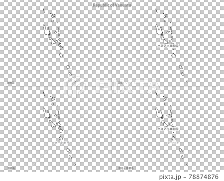 白地図-オセアニア-バヌアツ共和国 白地図-オセアニア-バヌアツ共和国 78874876