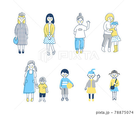 さまざまな年齢の子どもたち　セット 78875074