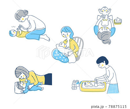 赤ちゃんとママ　さまざまなシーン　セット 78875115