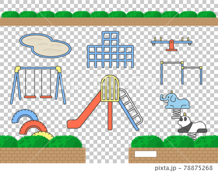 擁有豐富玩具套裝的公園插圖 78875268